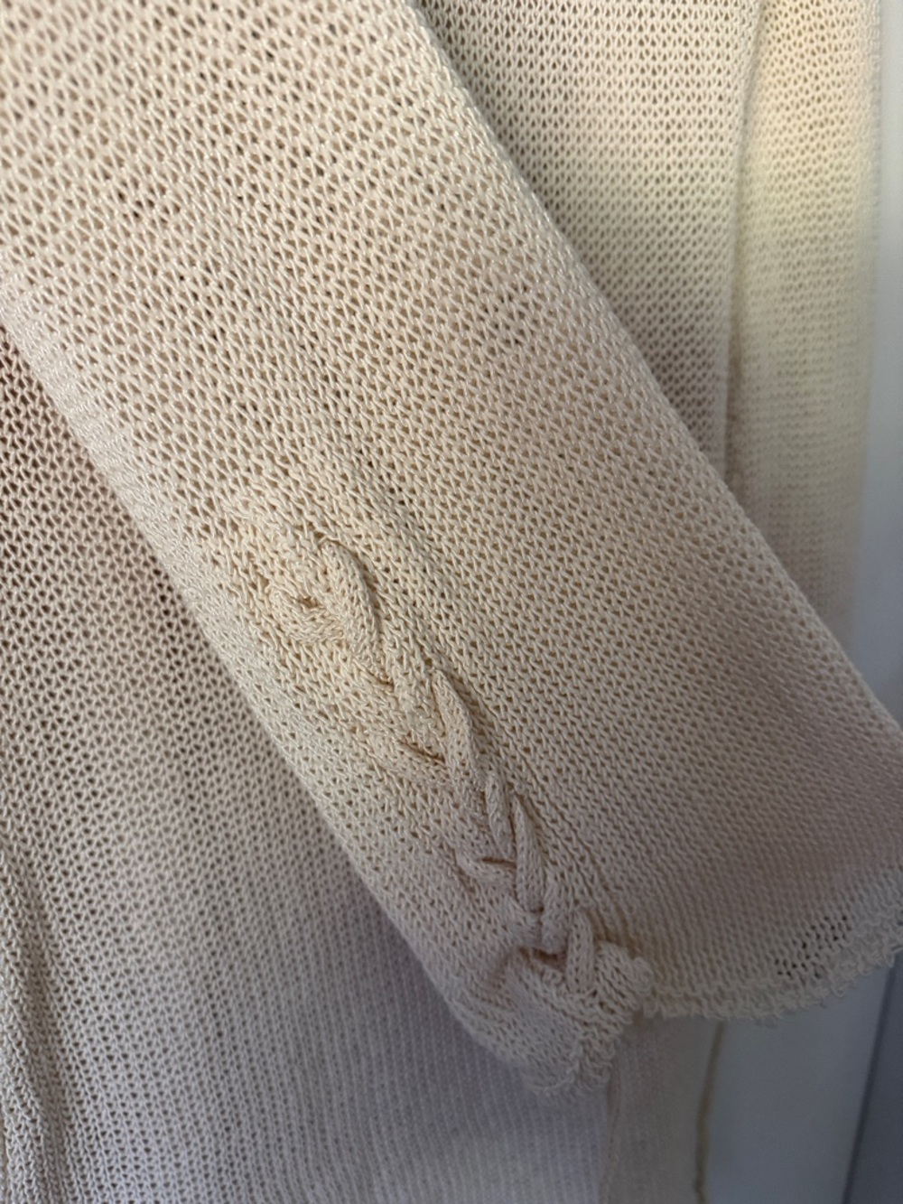 Zara Cream Long-Sleeve Knit Shift Dress - Picture 5 of 8